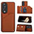 Coque Luxe Cuir Housse Etui YB1 pour Huawei Honor 90 5G Marron