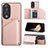 Coque Luxe Cuir Housse Etui YB1 pour Huawei Honor 90 5G Or Rose