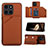 Coque Luxe Cuir Housse Etui YB1 pour Huawei Honor X6a Marron