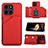 Coque Luxe Cuir Housse Etui YB1 pour Huawei Honor X6a Rouge