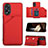 Coque Luxe Cuir Housse Etui YB1 pour Oppo A18 Rouge