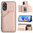 Coque Luxe Cuir Housse Etui YB1 pour Oppo A58 5G Or Rose