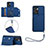 Coque Luxe Cuir Housse Etui YB1 pour Realme V23 5G Bleu