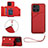 Coque Luxe Cuir Housse Etui YB2 pour Huawei Honor X6a Rouge