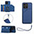 Coque Luxe Cuir Housse Etui YB2 pour Huawei Honor X8b Bleu