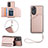 Coque Luxe Cuir Housse Etui YB2 pour Oppo A18 Or Rose