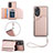 Coque Luxe Cuir Housse Etui YB2 pour Oppo A38 Or Rose