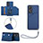 Coque Luxe Cuir Housse Etui YB2 pour Oppo A58 4G Bleu