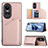 Coque Luxe Cuir Housse Etui YB2 pour Oppo Reno10 5G Or Rose