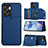 Coque Luxe Cuir Housse Etui YB2 pour Realme Narzo 50 5G Bleu