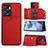 Coque Luxe Cuir Housse Etui YB2 pour Realme V23i 5G Rouge