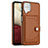 Coque Luxe Cuir Housse Etui YB2 pour Samsung Galaxy F12 Marron