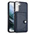 Coque Luxe Cuir Housse Etui YB2 pour Samsung Galaxy S21 FE 5G Bleu