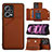 Coque Luxe Cuir Housse Etui YB2 pour Xiaomi Redmi Note 12 Explorer Marron