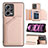 Coque Luxe Cuir Housse Etui YB2 pour Xiaomi Redmi Note 12 Pro 5G Or Rose