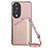 Coque Luxe Cuir Housse Etui YB3 pour Huawei Honor 90 5G Or Rose