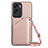 Coque Luxe Cuir Housse Etui YB3 pour Huawei Honor 90 Lite 5G Or Rose