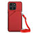 Coque Luxe Cuir Housse Etui YB3 pour Huawei Honor X6a Rouge