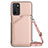 Coque Luxe Cuir Housse Etui YB3 pour Oppo A16 Or Rose