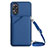 Coque Luxe Cuir Housse Etui YB3 pour Oppo A17 Bleu