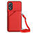 Coque Luxe Cuir Housse Etui YB3 pour Oppo A17 Rouge