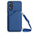 Coque Luxe Cuir Housse Etui YB3 pour Oppo A58 5G Bleu