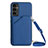 Coque Luxe Cuir Housse Etui YB3 pour Samsung Galaxy A14 5G Bleu