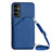 Coque Luxe Cuir Housse Etui YB3 pour Samsung Galaxy A24 4G Bleu