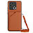 Coque Luxe Cuir Housse Etui YB3 pour Xiaomi Redmi 10 India Marron