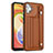 Coque Luxe Cuir Housse Etui YB4 pour Samsung Galaxy M04 Marron