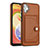 Coque Luxe Cuir Housse Etui YB5 pour Samsung Galaxy M04 Marron