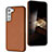 Coque Luxe Cuir Housse Etui YB6 pour Samsung Galaxy S24 5G Marron