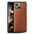 Coque Luxe Cuir Housse Etui ZS01 pour Apple iPhone 15 Marron