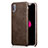 Coque Luxe Cuir Housse L01 pour Apple iPhone X Marron