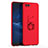 Coque Plastique Housse Etui Rigide Mat avec Support Bague Anneau A01 pour Huawei Honor V10 Rouge