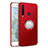 Coque Plastique Housse Etui Rigide Mat avec Support Bague Anneau Aimante Magnetique A01 pour Samsung Galaxy A9s Rouge