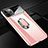 Coque Plastique Housse Etui Rigide Mat avec Support Bague Anneau Aimante Magnetique P01 pour Apple iPhone 11 Pro Max Or Rose