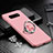 Coque Plastique Housse Etui Rigide Mat avec Support Bague Anneau Aimante Magnetique P01 pour Samsung Galaxy S10 Plus Or Rose