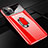 Coque Plastique Housse Etui Rigide Mat avec Support Bague Anneau Aimante Magnetique P02 pour Apple iPhone 11 Pro Max Rouge