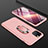 Coque Plastique Mat Protection Integrale 360 Degres Avant et Arriere Etui Housse avec Support Bague Anneau R01 pour Apple iPhone 11 Pro Or Rose