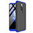 Coque Plastique Mat Protection Integrale 360 Degres Avant et Arriere Etui Housse pour Nokia 6.1 Plus Bleu et Noir