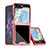 Coque Plastique Mat Protection Integrale 360 Degres Avant et Arriere Etui Housse QW1 pour Samsung Galaxy Z Flip5 5G Rouge