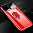 Coque Plastique Protection Integrale 360 Degres Miroir Etui Housse avec Support Bague Anneau Aimante Magnetique pour OnePlus 7 Rouge