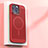 Coque Plastique Rigide Etui Housse Mailles Filet avec Mag-Safe Magnetic Magnetique pour Apple iPhone 15 Pro Max Rouge