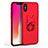 Coque Plastique Rigide Mat avec Support Bague Anneau R08 pour Apple iPhone X Rouge