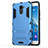 Coque Plastique Rigide Mat et Support pour Huawei Y7 Prime Bleu Petit