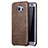 Coque Plastique Rigide Motif Cuir pour Samsung Galaxy S7 Edge G935F Marron