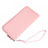 Coque Pochette Cuir Universel Litchi Motif Rose Petit