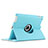 Coque Portefeuille Cuir Rotatif pour Apple iPad 3 Bleu Ciel Petit