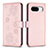 Coque Portefeuille Fleurs Livre Cuir Etui Clapet BF1 pour Google Pixel 8 5G Or Rose